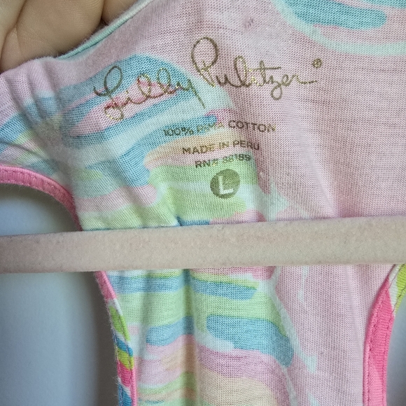 Lilly Pulitzer Monterey Tropical Pink Pout Shellabrate Swing Dress SZ Large - Picture 9 of 11